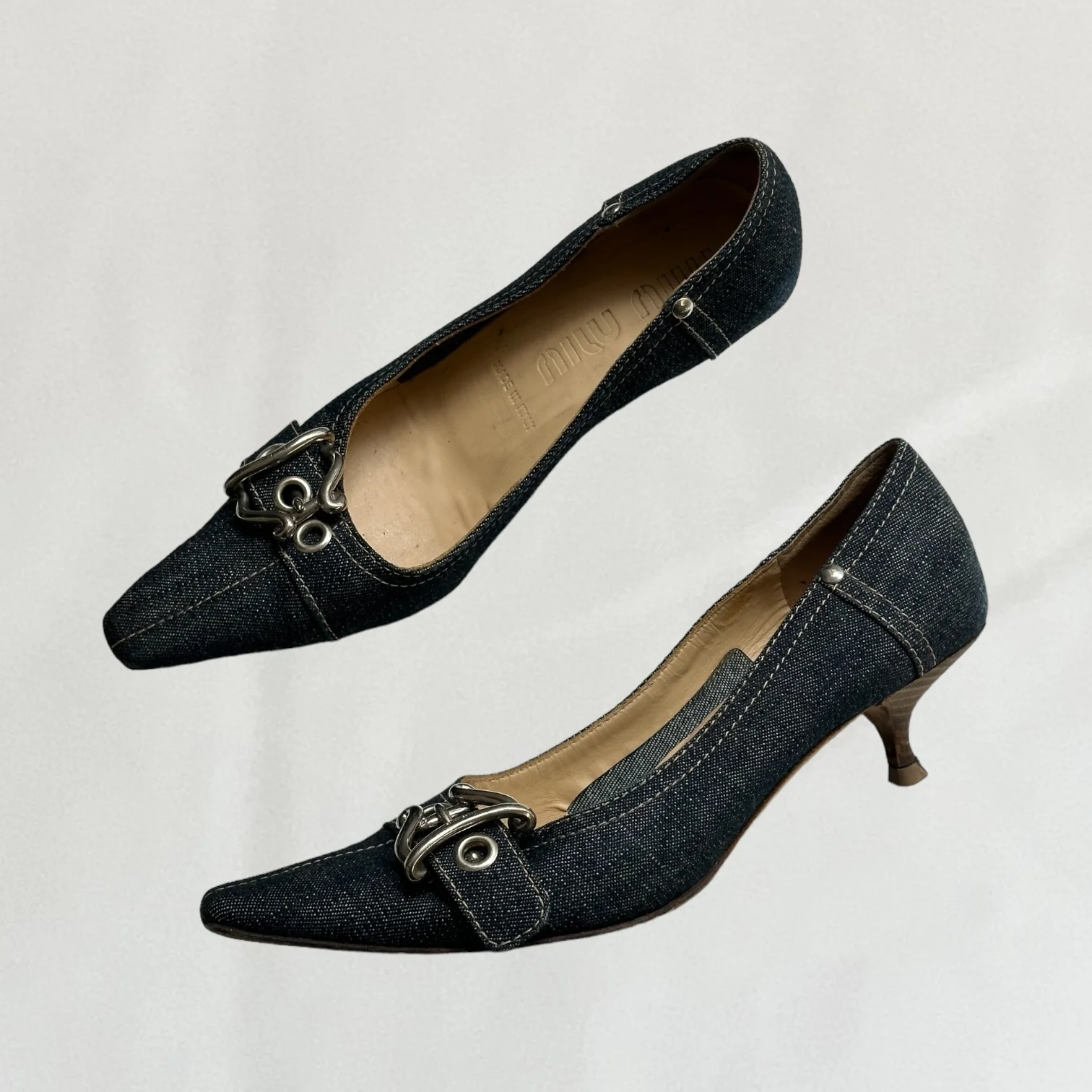 Miu Miu kitten heels with buckle detail - Image 4