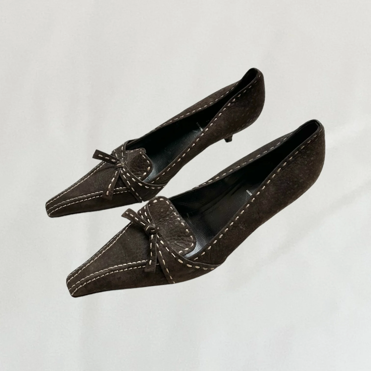 Prada contrast stitch kitten heels - Image 3