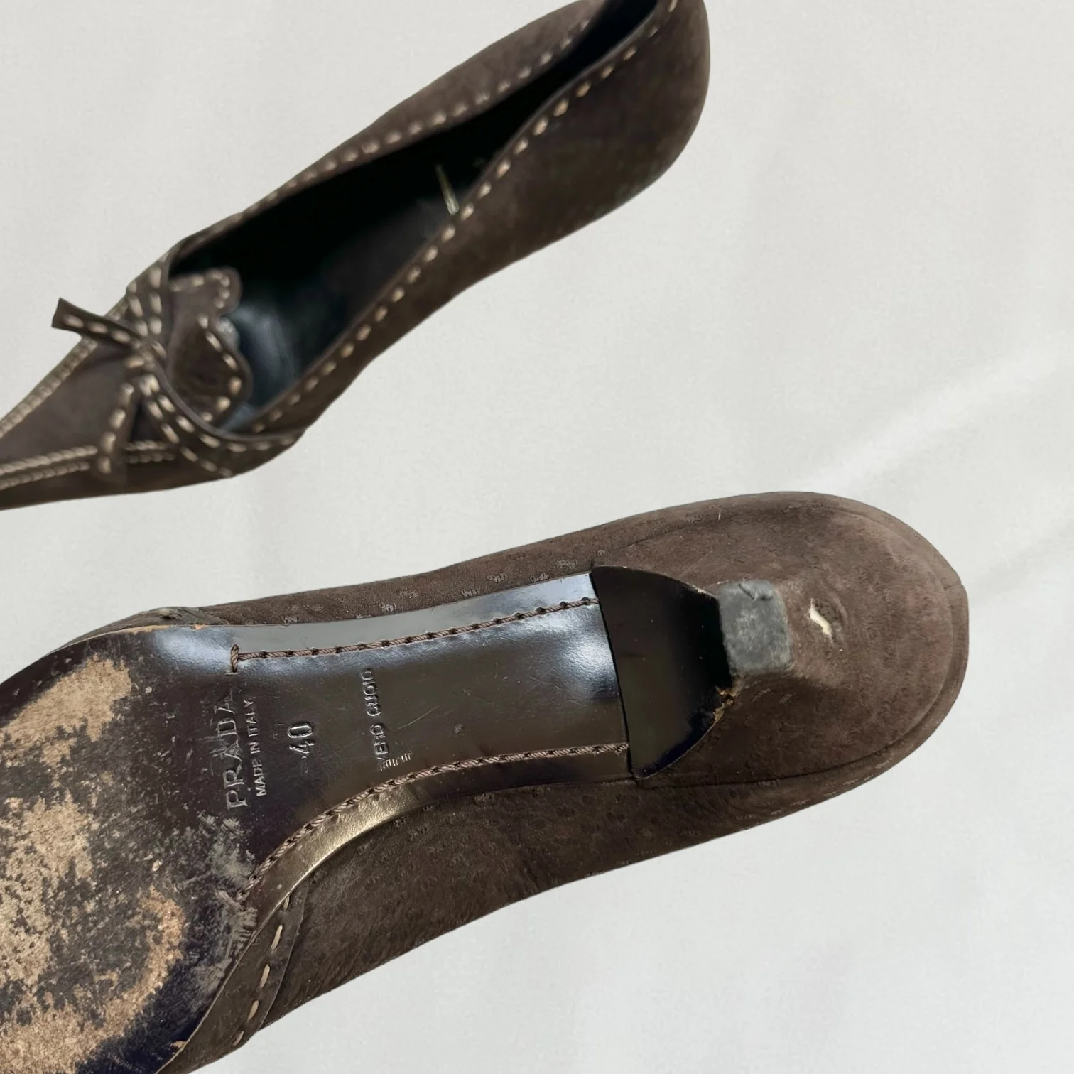 Prada contrast stitch kitten heels - Image 6