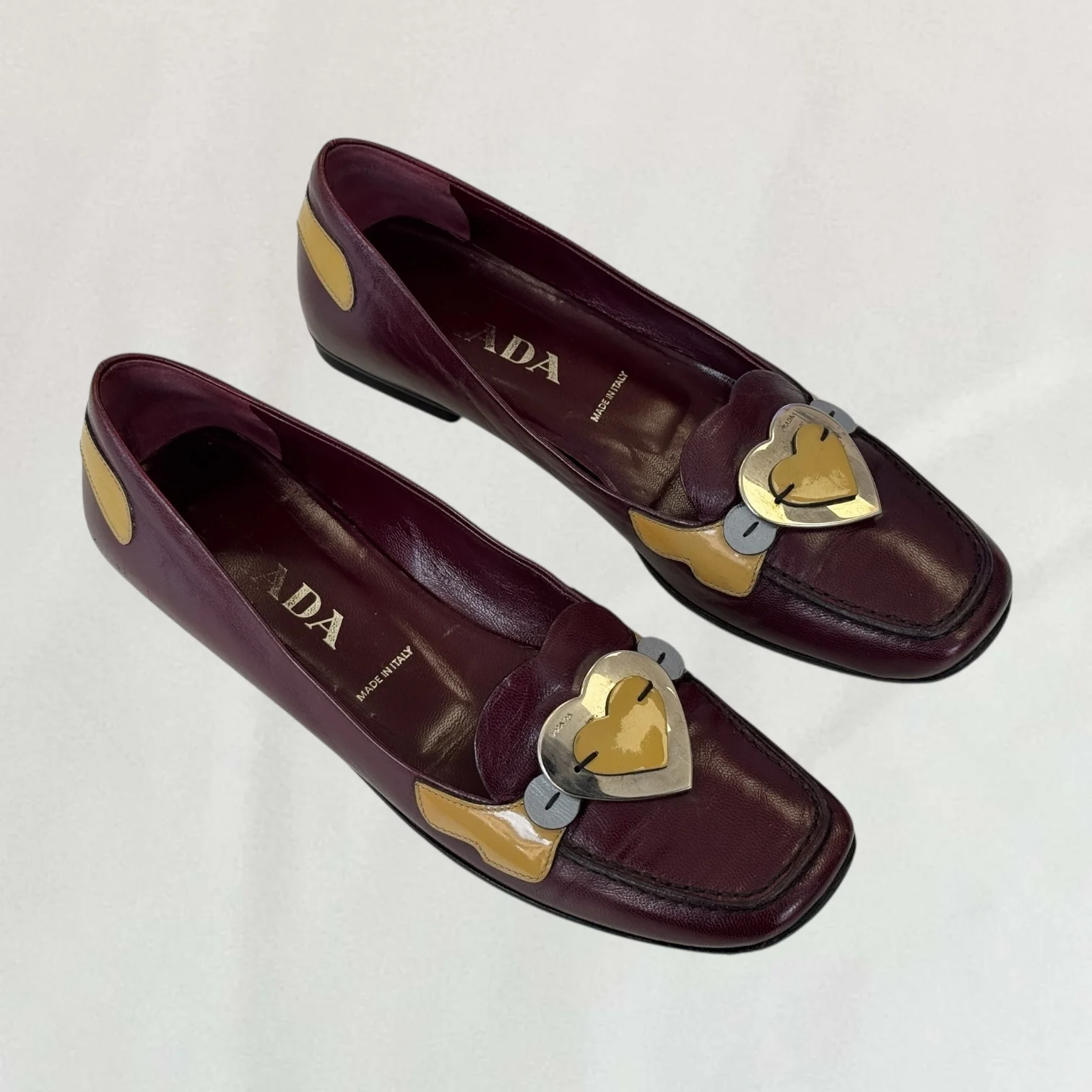 Prada heart loafers